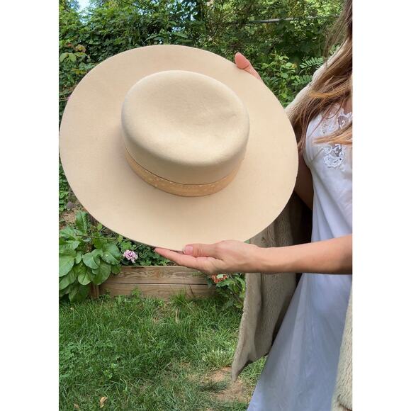 Lack of Color Ziggy Wide Brim Hat – Cream Wool Felt - Picture 1 of 9